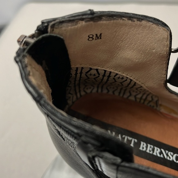 Matt Bernson Cut Out Ankle Boot Leather Size 8m Black - Picture 8 of 10